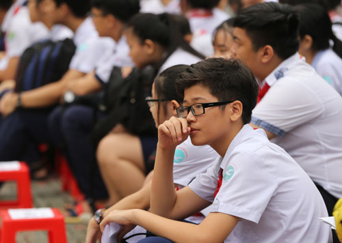 Học sinh dự kỳ thi tuyển sinh lớp 10 năm học 2018-2019 tại TP HCM. Ảnh: Quỳnh Trần.