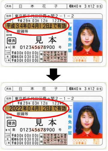Nhật Bản sắp dùng lịch phương Tây thay cho lịch Nhật Bản để ghi ngày hết hạn bằng lái. Ảnh: NPA