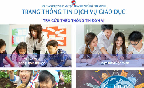 Giao dịch trang thông tin dịch vụ giáo dục TP HCM. Ảnh: Sở Giáo dục và Đào tạo TP HCM.