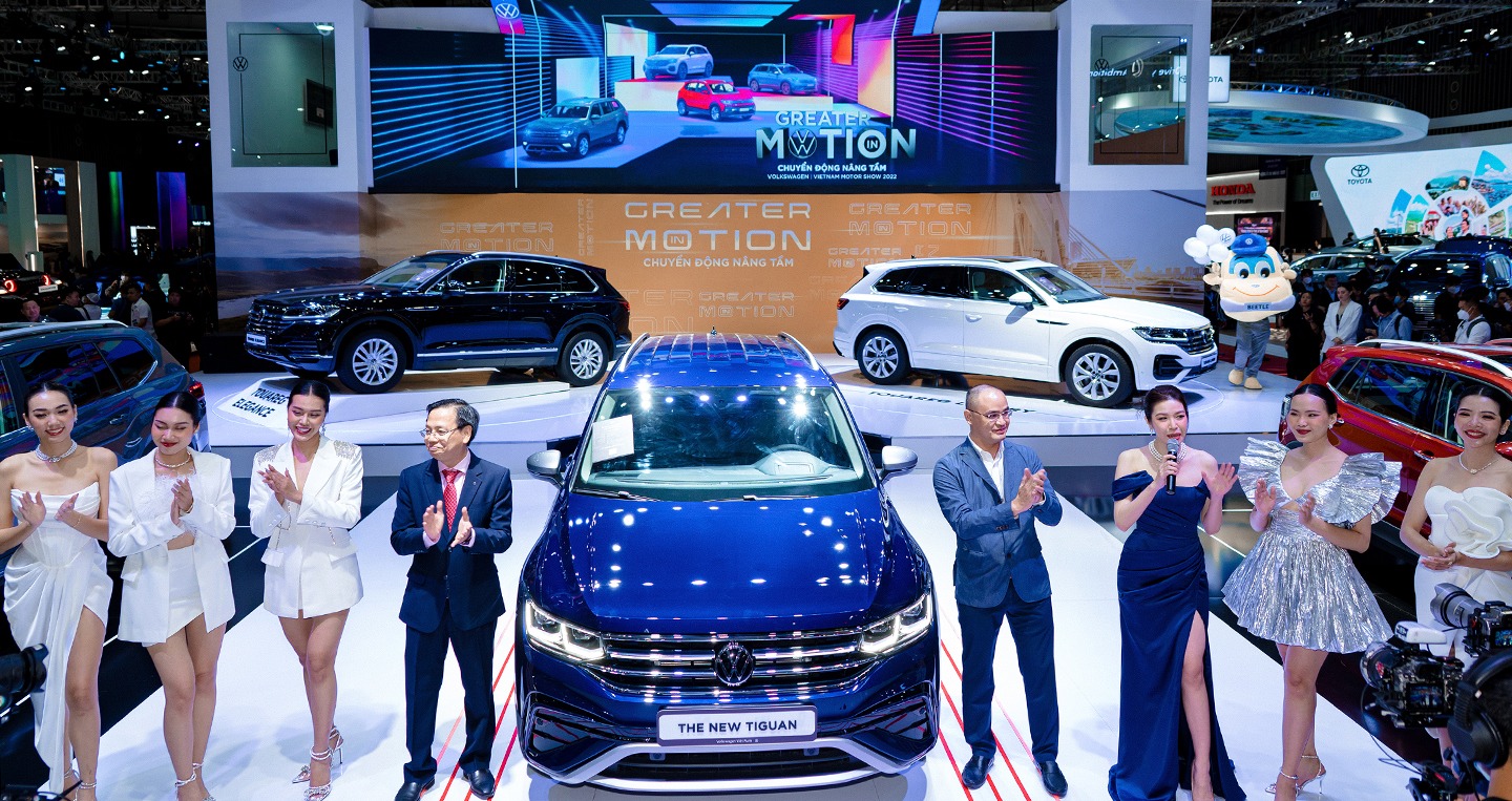 Các mẫu xe Volkswagen ra mắt thị trường tại triển lãm Vietnam Motor Show 2022.