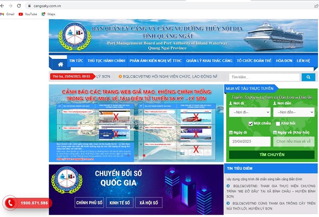 Xuất hiện nhiều Website giả mạo bán vé tàu tuyến Sa Kỳ - Lý Sơn ở Quảng Ngãi - Ảnh 2.