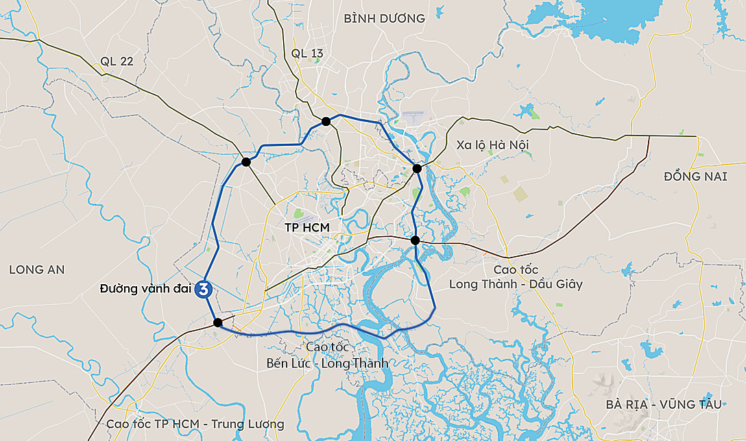 Hướng tuyến đường Vành đai 3 - TP. Hồ Chí Minh