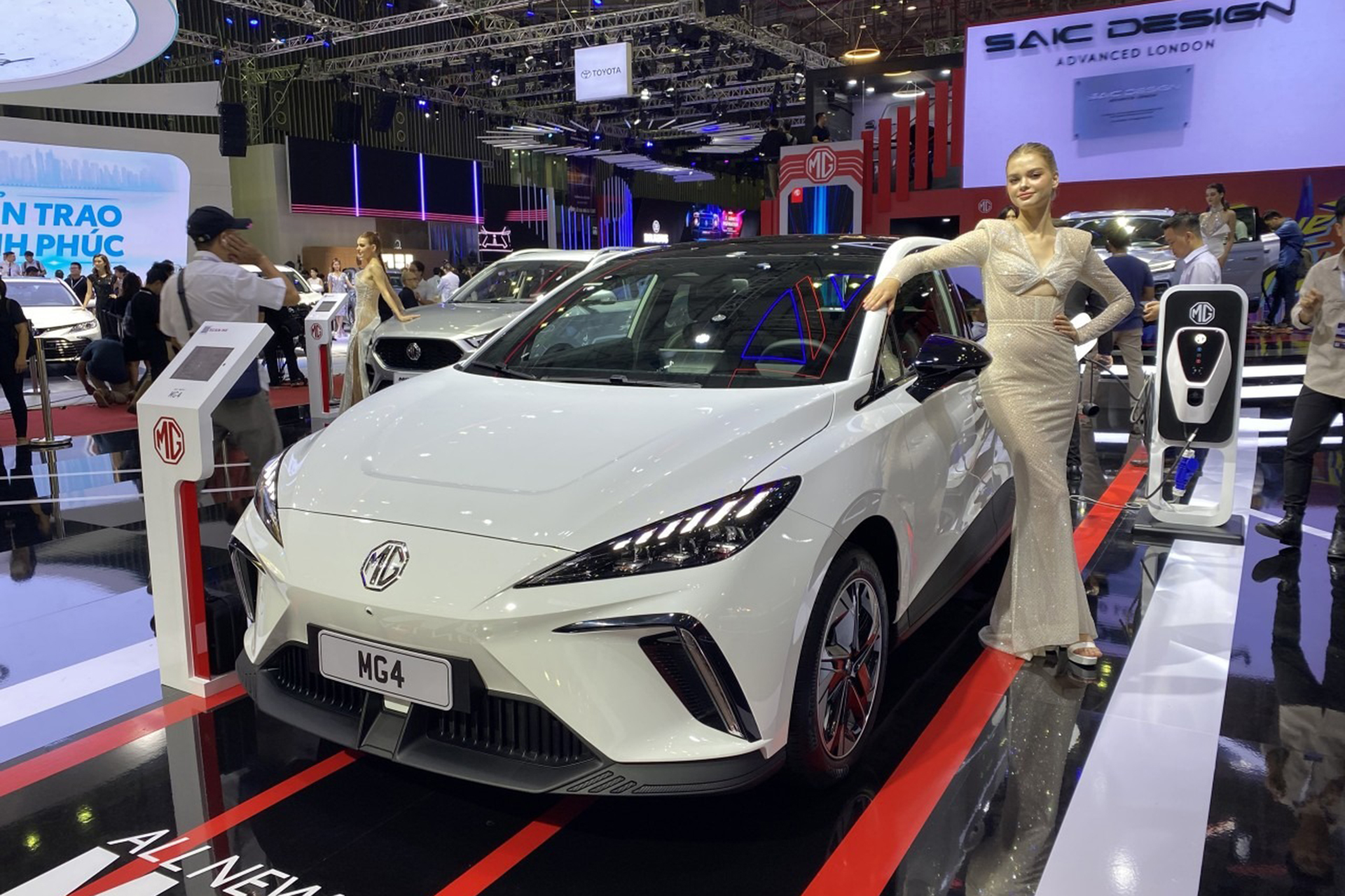Mẫu xe điện MG4 từng được trưng bày tại triển lãm Vietnam Motor Show 2022.