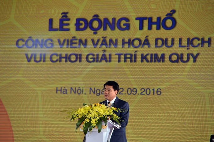 Chủ tịch UBND TP HN Nguyễn Đức Chung phát biểu