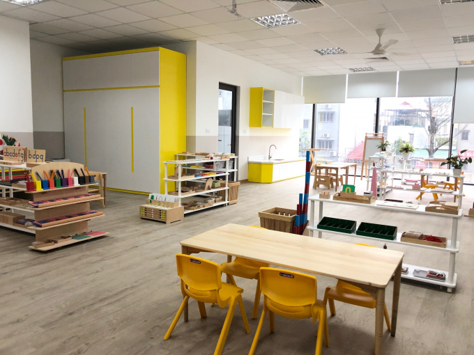 Trường mầm non Sakura Montessori nằm tại tầng 2