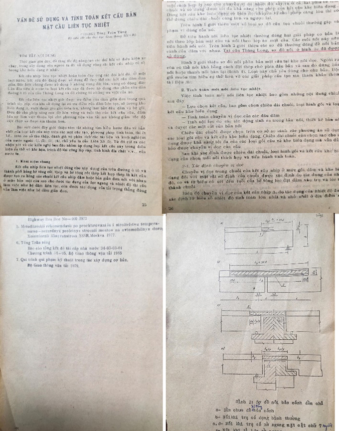 Các trang 25, 26, 41, 43 của tóm tắt kết quả đề tài 34-05-03-01 công bố năm 1985
