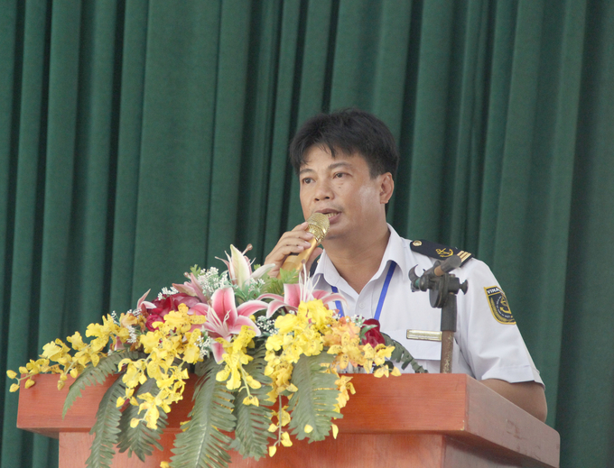 Ông Ngô Tuấn Quang - Phó Giám đốc Cảng vụ Hàng hải Đồng Nai phát biểu kết luận buổi tuyên truyền