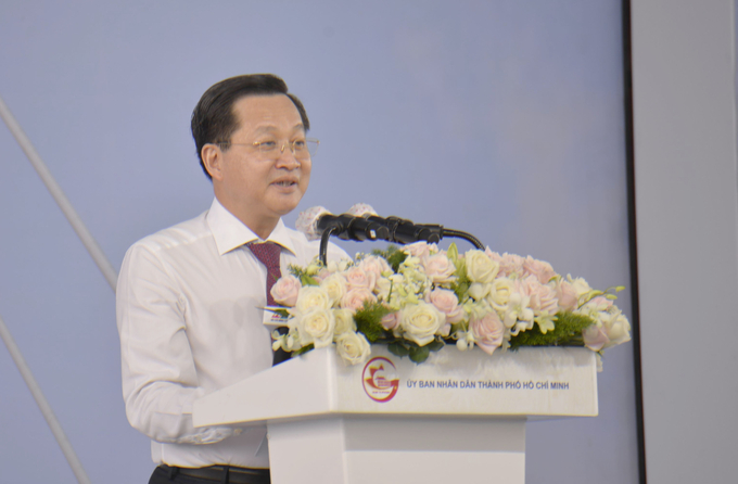 Phó Thủ Tướng Chính phủ, Lê Minh Khái phát biểu tại lễ thông xe cầu Thủ Thiêm 2.