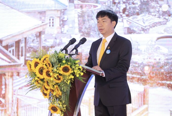Ông Nguyễn Quang Huy - Chủ tịch Sun Group Vùng thủ đô phát biểu tại buổi lễ