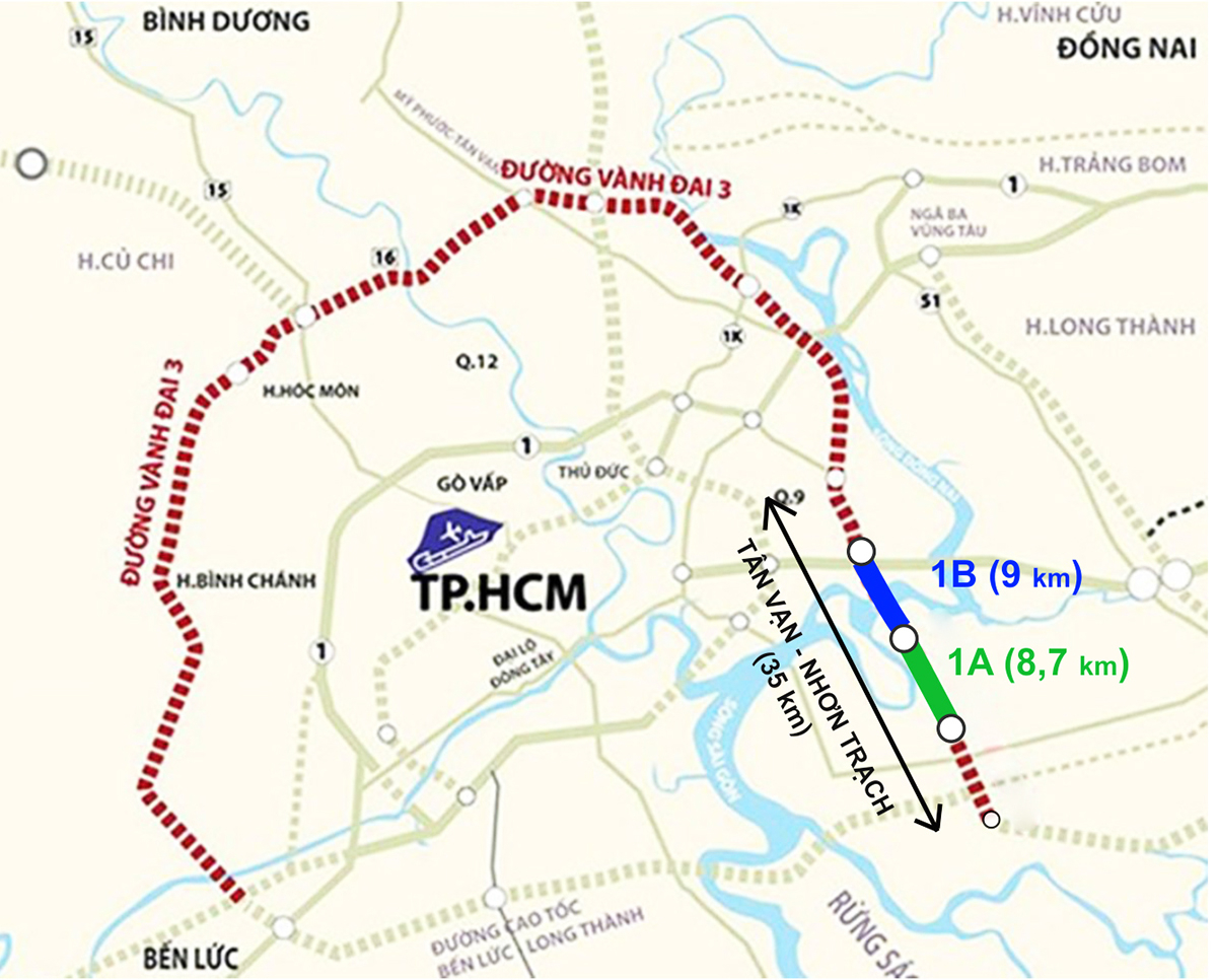 Tuyến Tân Vạn - Nhơn Trạch thuộc vành đai 3 TP Hồ Chí Minh