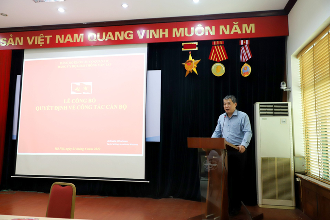 Ông Nguyễn Đinh Việt, Phó Bí thư phụ trách Đảng ủy Cục, quyền Cục trưởng Cục Hàng hải VN phát biểu nhận nhiệm vụ