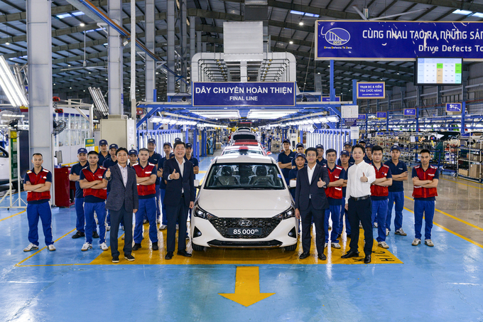 Hyundai Thành Công xuất xưởng chiếc xe Hyundai Accent thứ 85.000 tại nhà máy ở Ninh Bình, Việt Nam.