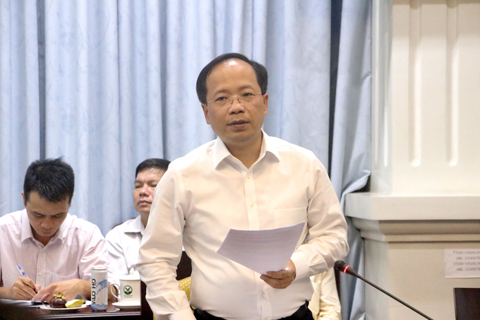 Thứ trưởng Nguyễn Duy Lâm phát biểu tại buổi làm việc 

