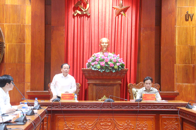 Thứ trưởng Nguyễn Duy Lâm phát biểu tại buổi làm việc