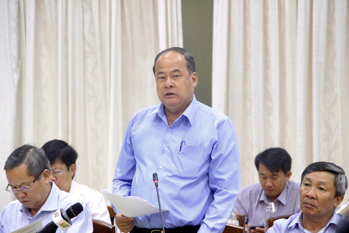 Ông Nguyễn Thanh Bình, Chủ tịch UBND tỉnh An Giang phát biểu tại hội nghị