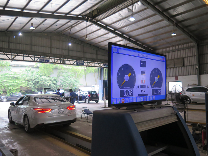 Xe ô tô được kiểm định tại Trung tâm Đăng kiểm xe cơ giới 29-06V.