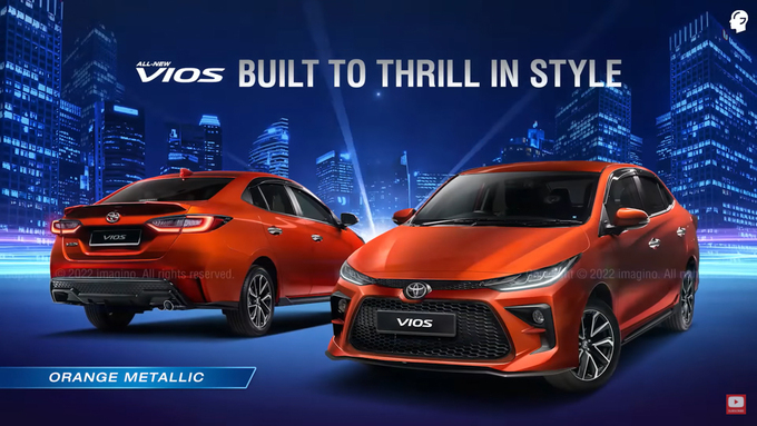  Toyota Vios 2023 với thiết kế hoàn toàn mới, lộ diện trước ngày ra mắt  tại Thái Lan.