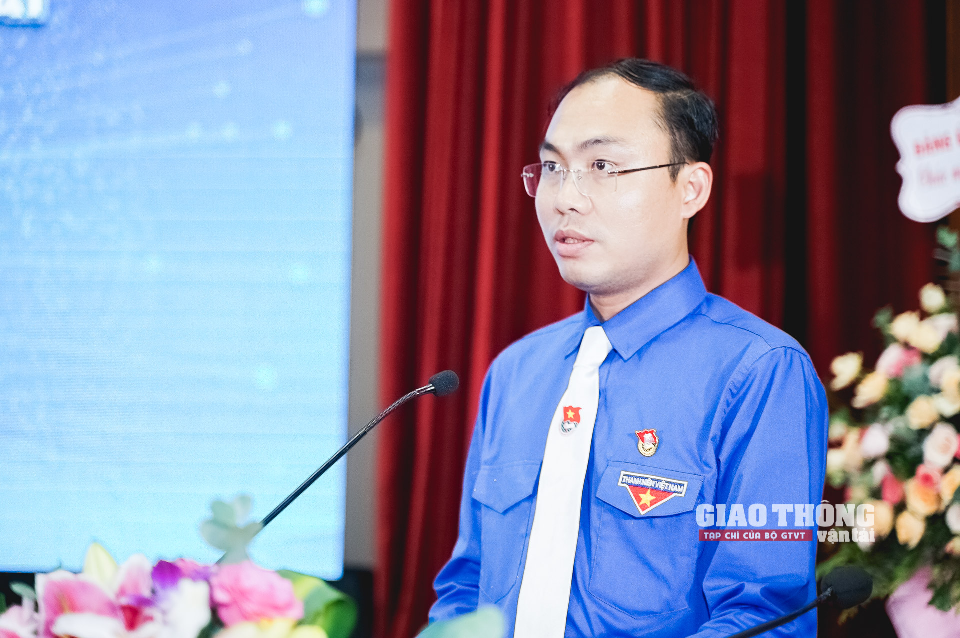 Tân Bí thư Đoàn Thanh niên Bộ GTVT Nguyễn Giao Linh phát biểu tại Đại hội