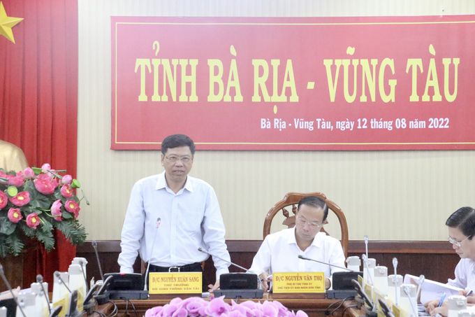 Thứ trưởng Bộ GTVT Nguyễn Xuân Sang làm việc với UBND tỉnh Bà Rịa - Vũng Tàu