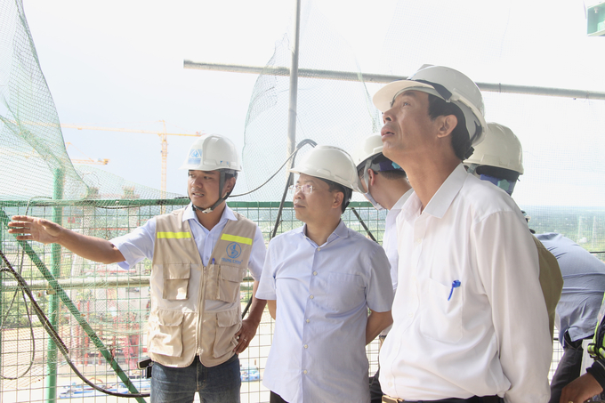 Khu vực thi công trụ tháp của cầu Mỹ Thuận 2, đây là gói thầu quyết định lớn nhất cho tiến độ của dự án