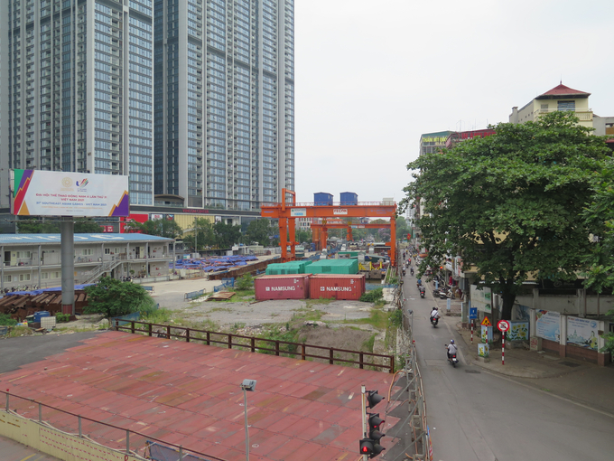 Khu vực ga ngầm Kim Mã thuộc gói thầu đoạn ngầm và các ga ngầm dự án metro Nhổn - ga Hà Nội.