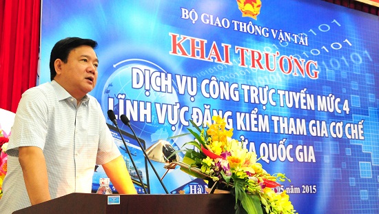Bộ trưởng Bộ GTVT Đinh La Thăng phát biểu tại Lễ Khai trương