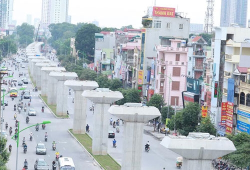 Tuyến đường sắt đô thị Cát Linh - Hà Đông đang đượ