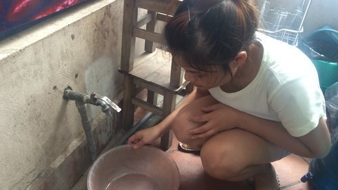 Vòi nước của một hộ dân tại quận Thanh Xuân không 