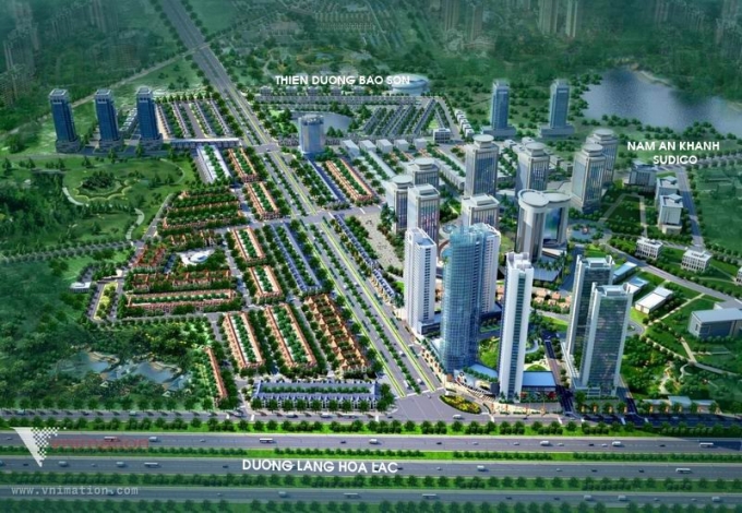 Phối cảnh quy hoạch Khu đô thị mới Lê Trọng Tấn. 