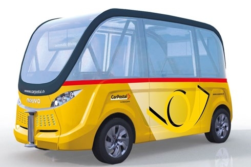 Xe bus tự lái của CarPostal. 