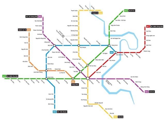 Hình ảnh bản đồ 8 tuyến Metro kết nối toàn thành p