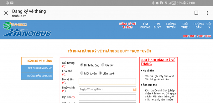 Hà Nội chính thức bán trực tuyến tem vé tháng xe b
