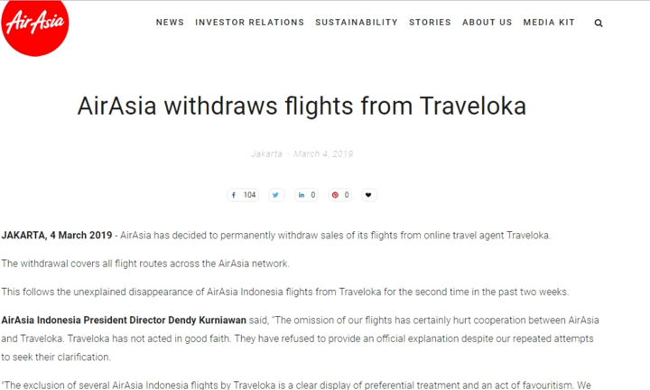 Air Asia ngưng hợp tác với Traveloka