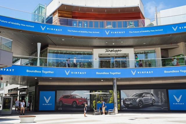 Một showroom ô tô điện VinFast tại Mỹ.