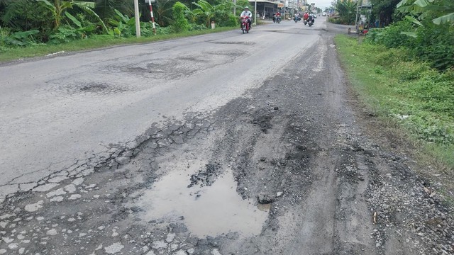 Khẩn trương sửa chữa đường Hồ Chí Minh đoạn qua huyện Tháp Mười, tỉnh Đồng Tháp - Ảnh 1.