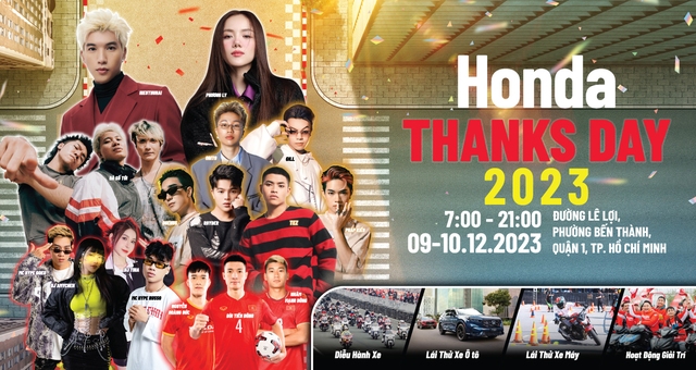 Honda Thanks Day là mảnh ghép cuối cùng mang ý nghĩa tri ân dành cho khách hàng, hệ thống phân phối, nhà cung cấp và nhân viên của Honda Việt Nam trong năm 2023.