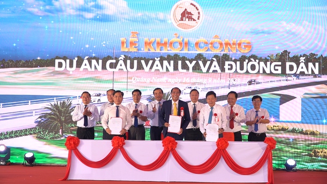 Quảng Nam: Khởi công xây dựng cầu Văn Ly vượt sông Thu Bồn hơn 570 tỷ đồng - Ảnh 1.