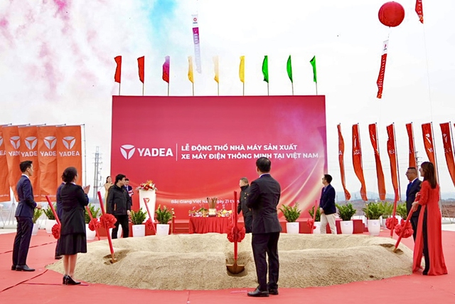Lễ động thổ xây dựng nhà máy xe điện Yadea thứ 2 tại Bắc Giang, ngày 21/1/2024.