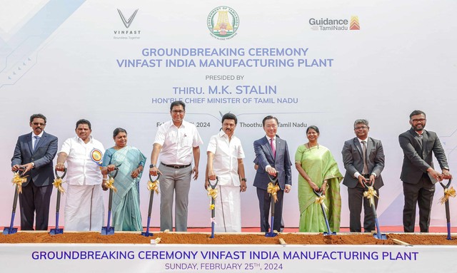 Lễ động thổ xây dựng nhà máy VinFast Ấn Độ. Chính thức động thổ xây dựng nhà máy xe điện VinFast Ấn Độ