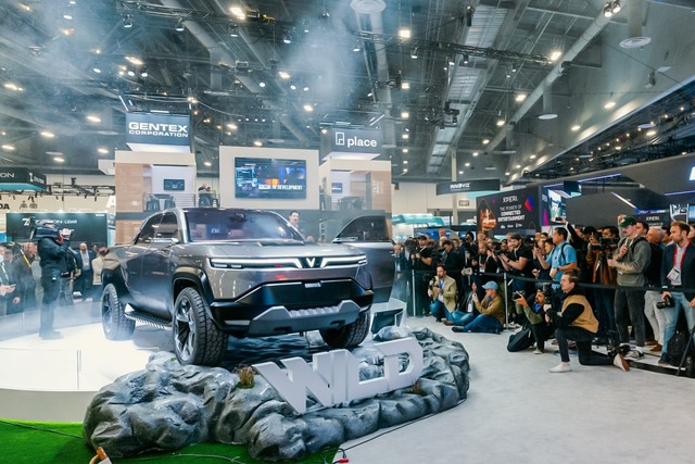 Mẫu xe bán tải điện VinFast Wild concept được giới thiệu tại Triển lãm Ô tô quốc tế Canada (CIAS) 2024.