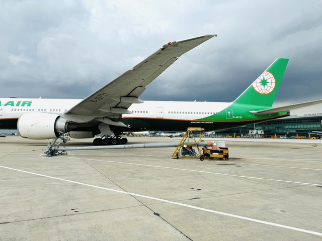Máy bay đâm gãy cột đèn, móp cánh ở sân bay Tân Sơn Nhất- Ảnh 1.