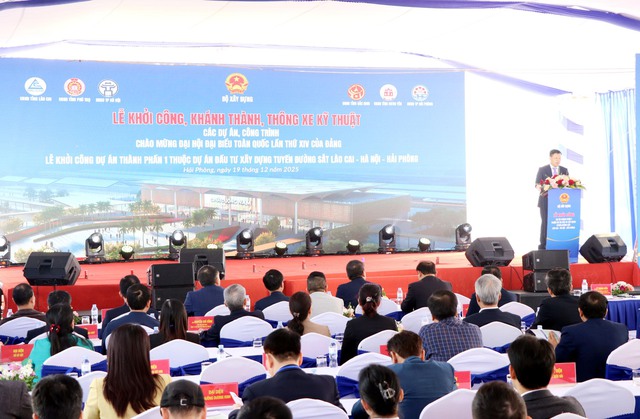 Hải Phòng: Khởi công Dự án tuyến đường sắt Lào Cai - Hà Nội - Hải Phòng tại ga Hải Dương Nam - Ảnh 1.