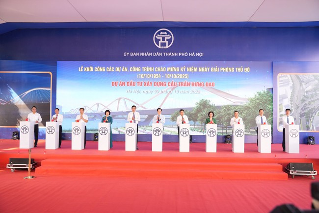 Hà Nội khởi công Dự án đầu tư xây dựng cầu Trần Hưng Đạo bắc qua sông Hồng- Ảnh 1.