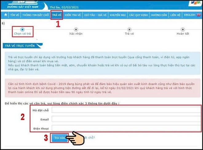 Ngành đường sắt áp dụng trả vé trực tuyến không thu phí- Ảnh 2. Ngành đường sắt áp dụng trả vé trực tuyến không thu phí- Ảnh 2.