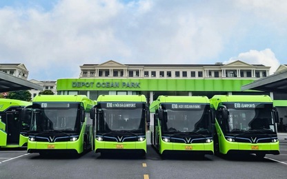 Khai trương tuyến xe buýt điện VinBus E10 kết nối Ocean Park với sân bay Nội Bài