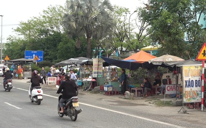 Tái diễn lấn chiếm hành lang an toàn đường bộ trên QL1 ở Quảng Nam