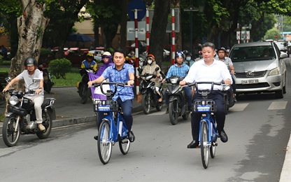 Hà Nội chính thức khai trương dịch vụ xe đạp công cộng, giá thuê từ 5.000 đồng/lượt