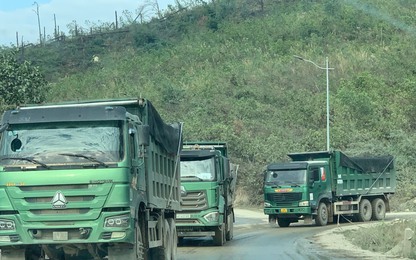 Đoàn xe tải chở vật liệu xây dựng “tung hoành” ở Quảng Ninh