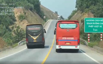CSGT ghi hình xử phạt hàng loạt ôtô vượt ẩu trên cao tốc Cam Lộ - La Sơn