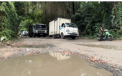 Tỉnh lộ 35 huyện Sóc Sơn xuống cấp nghiêm trọng